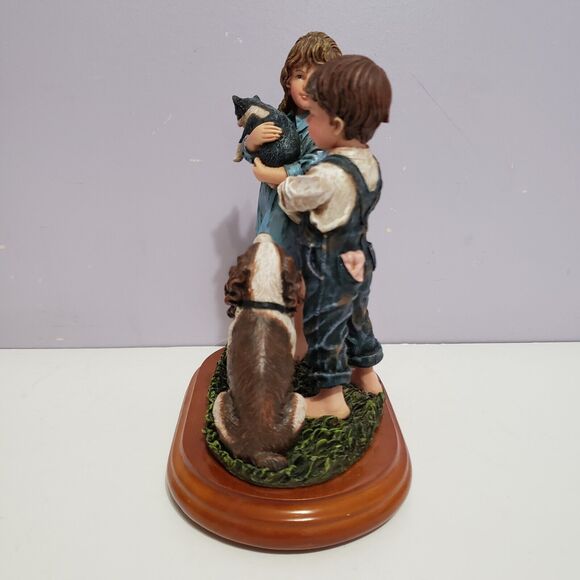 Timeless Treasure " The Confrontation " Vanmark Girl Boy Animal Figurine 1999 - Picture 5 of 9